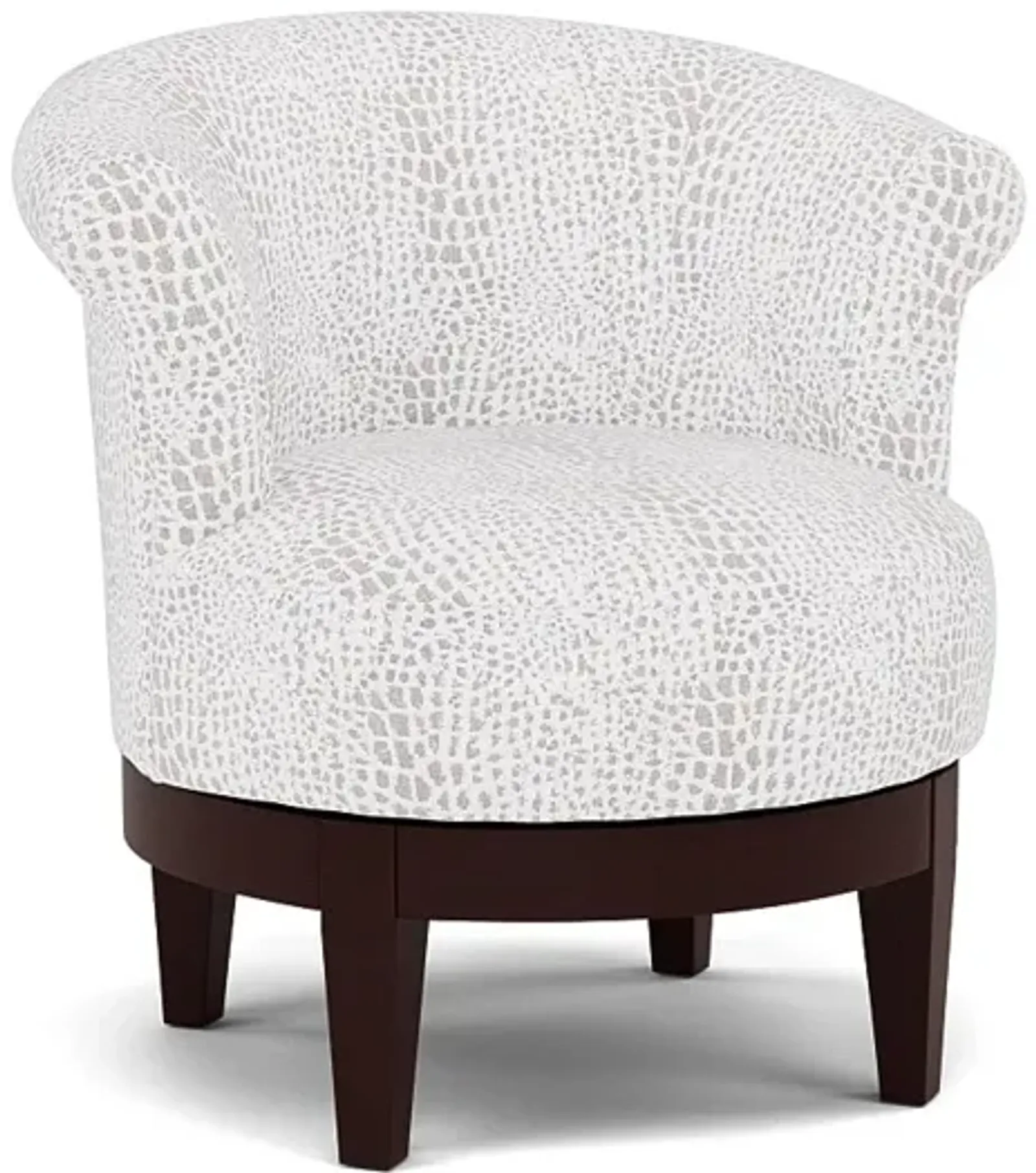 Attica Swivel Chair in 31027 Ivory with Espresso legs