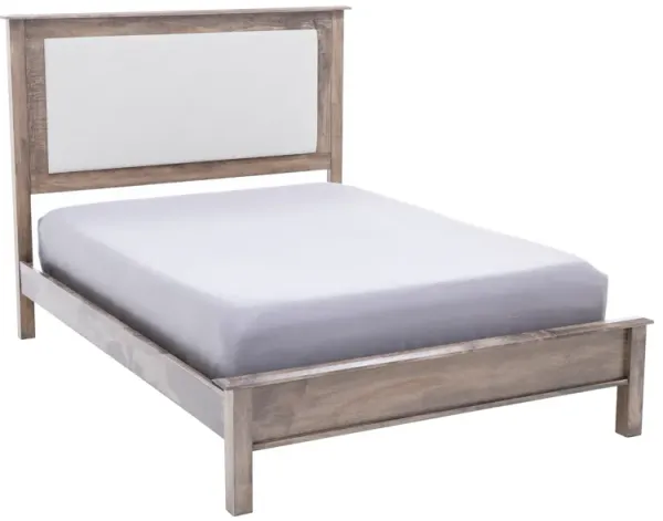 Daniel'S Amish Manchester Full Upholstered Headboard Bed In 54 Driftwood