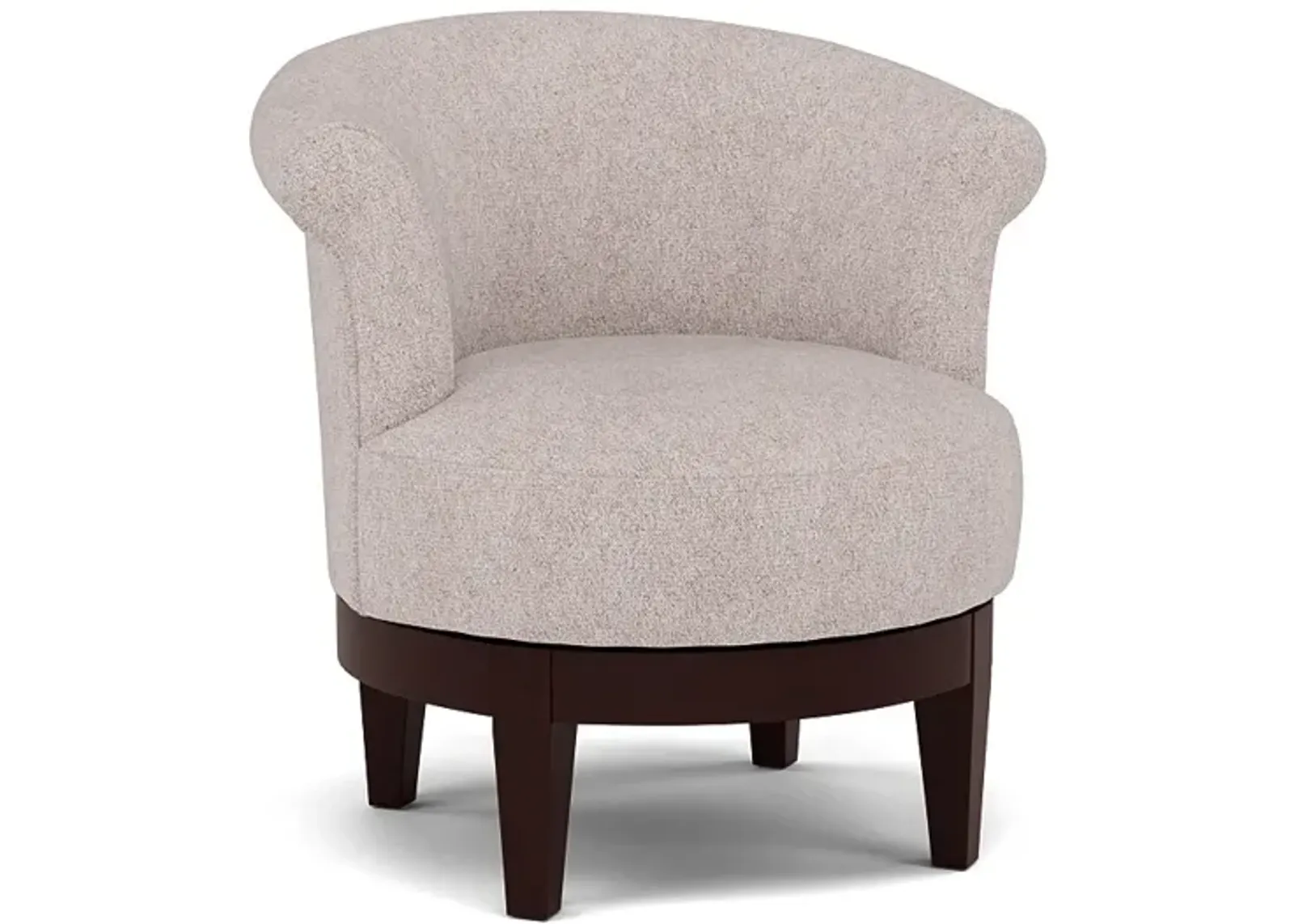 Attica Swivel Chair in 20869 Beige with Espresso legs