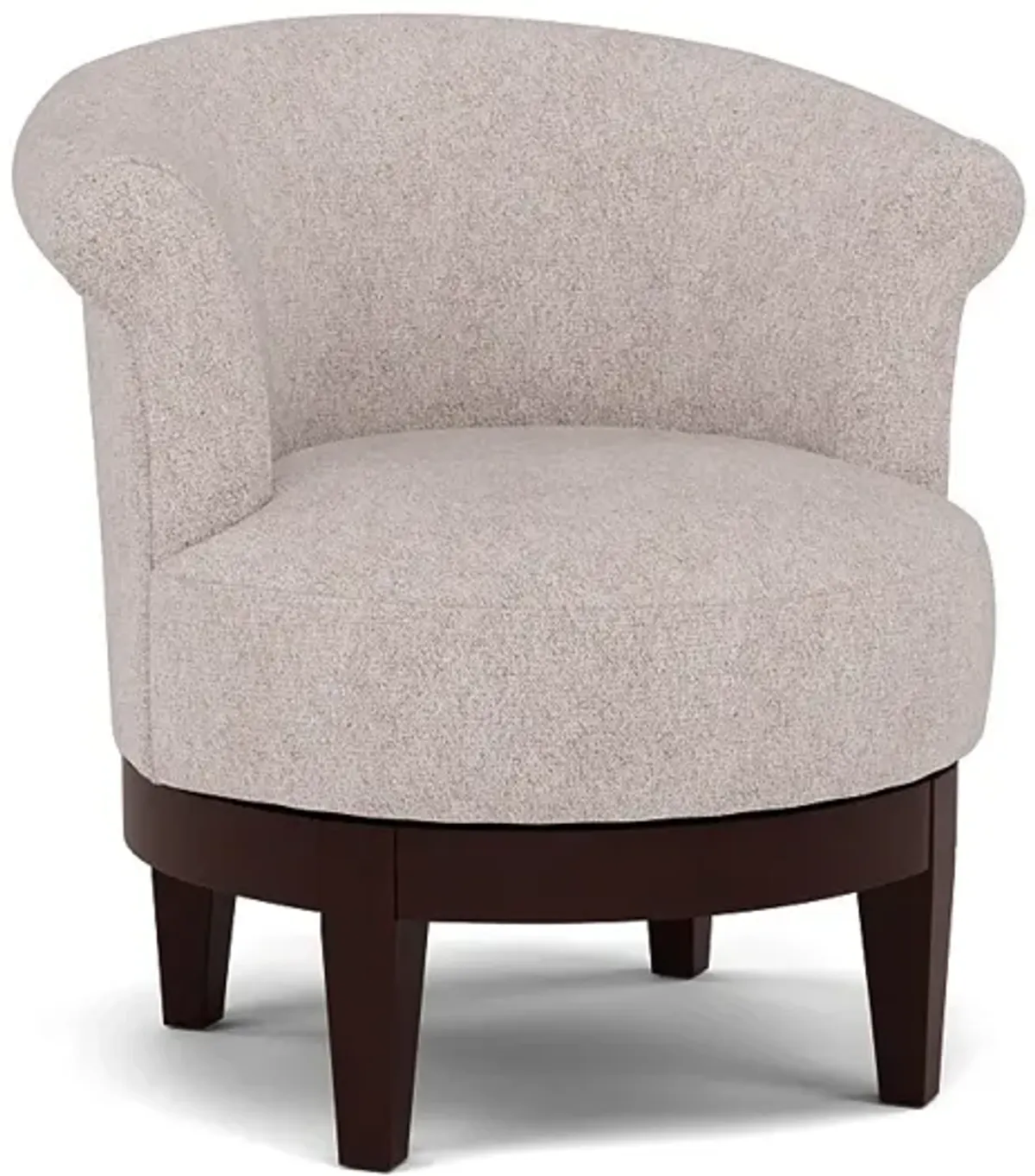 Attica Swivel Chair in 20869 Beige with Espresso legs