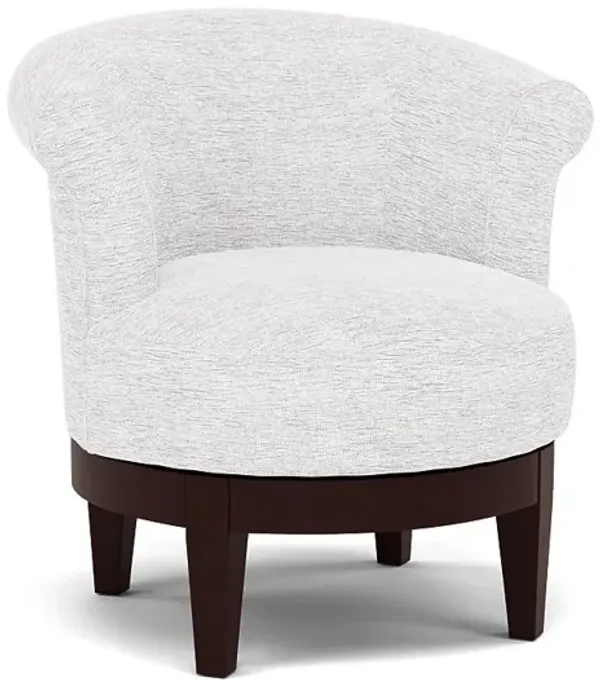 Attica Swivel Chair in 20747 Canvas with Espresso legs