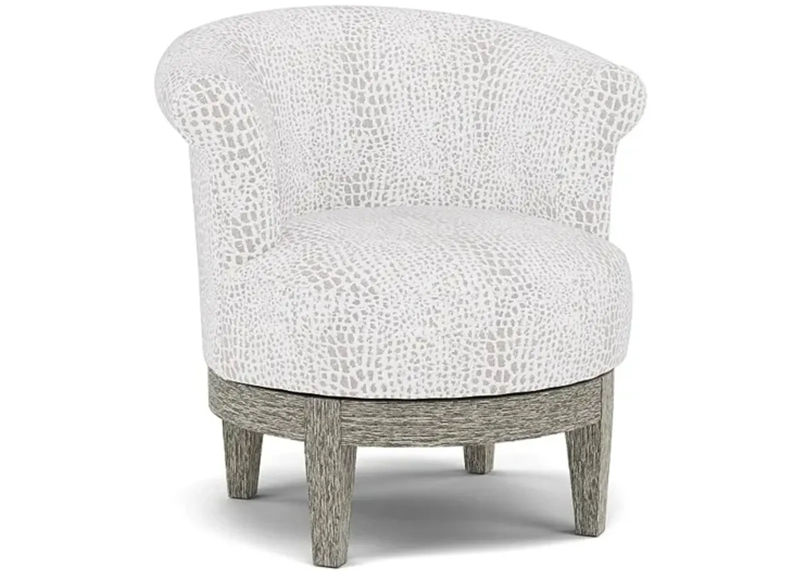 Attica Swivel Chair in 31027 Ivory with Riverloom legs