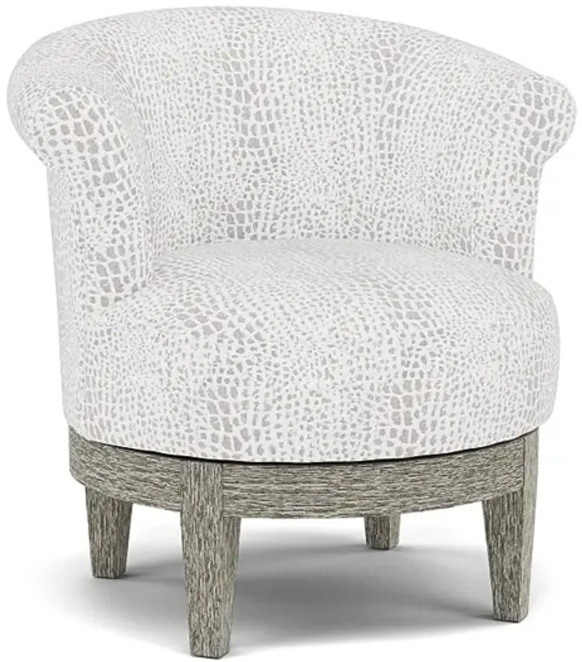 Attica Swivel Chair in 31027 Ivory with Riverloom legs