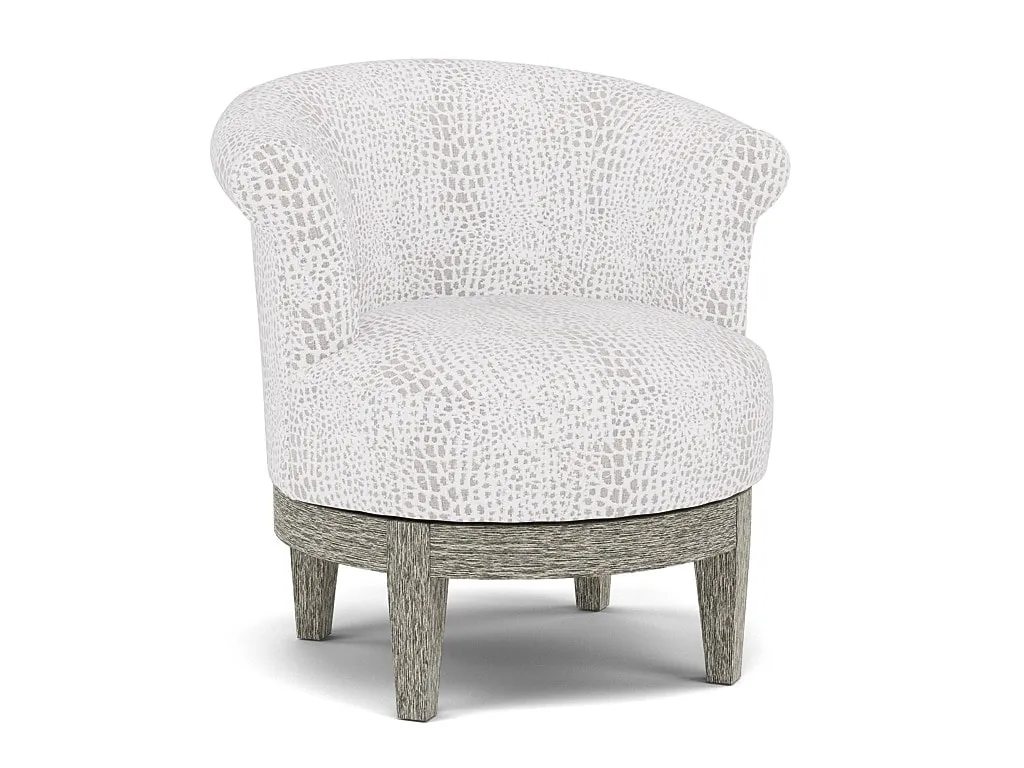 Attica Swivel Chair in 31027 Ivory with Riverloom legs