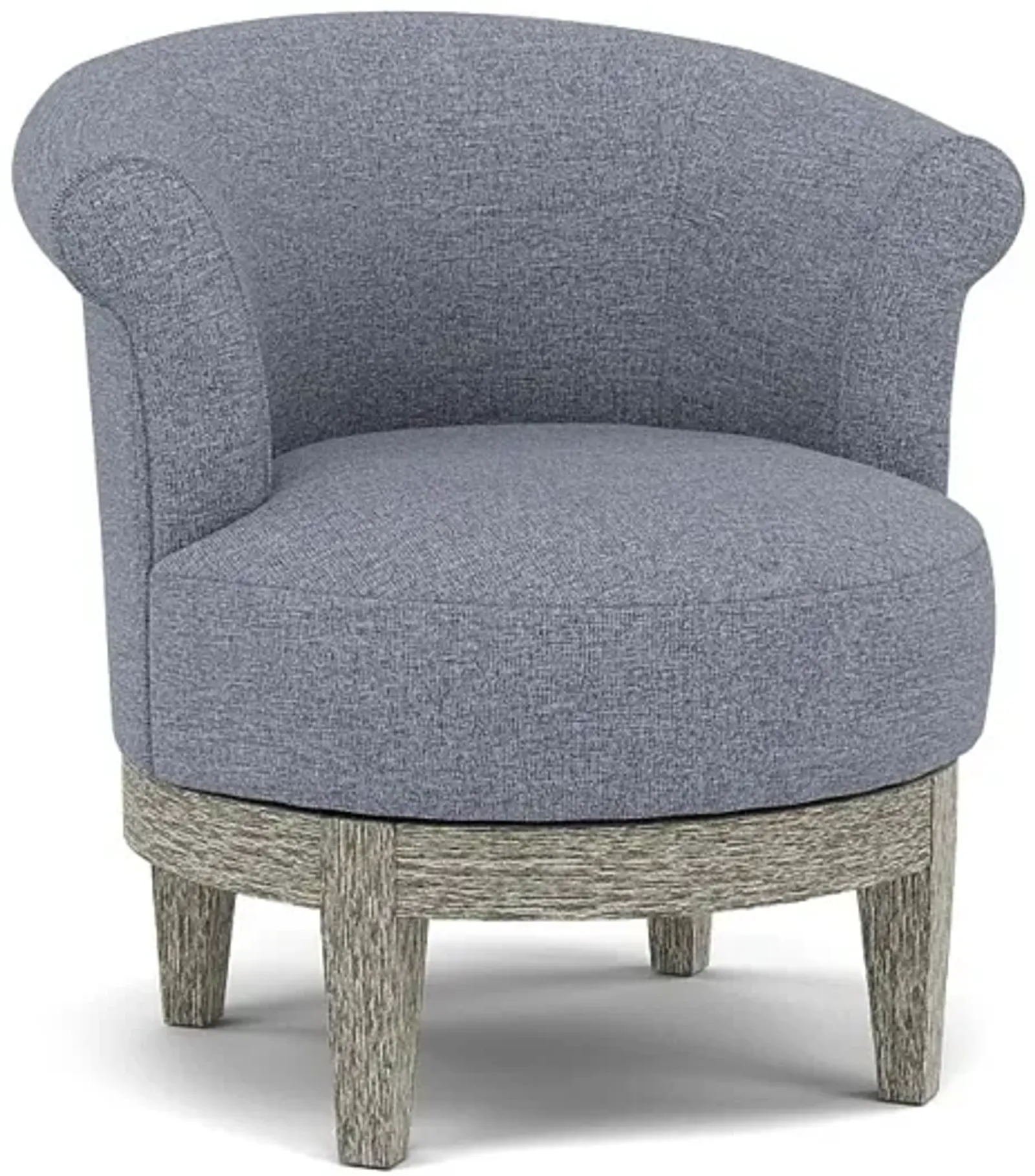 Attica Swivel Chair in 20742 Denim with Riverloom legs