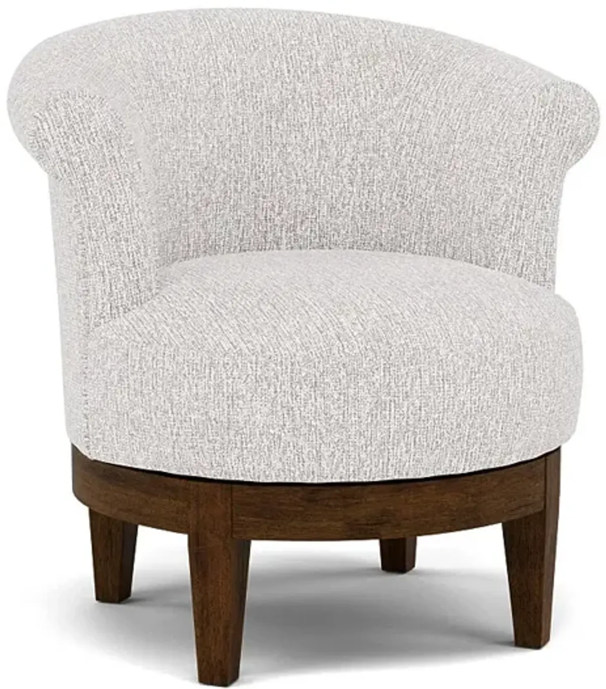 Attica Swivel Chair in 23579 Pashmina with Dark Walnut legs