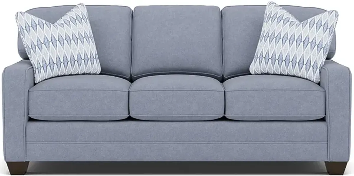 Bentley Track Arm Sofa in Uprise Indigo with Rimini Indigo pillows