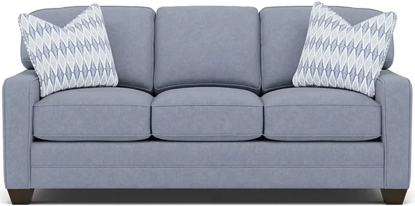 Bentley Track Arm Sofa in Uprise Indigo with Rimini Indigo pillows