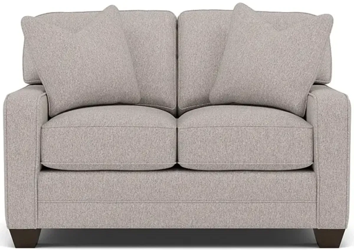 Bentley Track Arm Loveseat in Uprise Mineral with Uprise Mineral Pillows