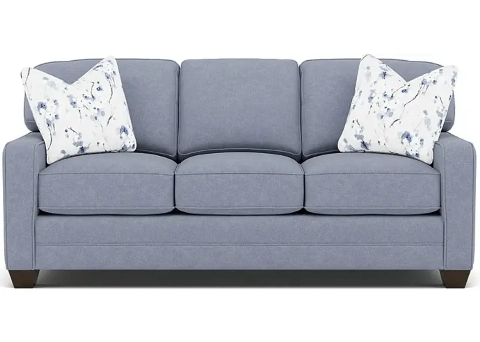 Bentley Track Arm Sofa in Uprise Indigo with Owensboro River pillows