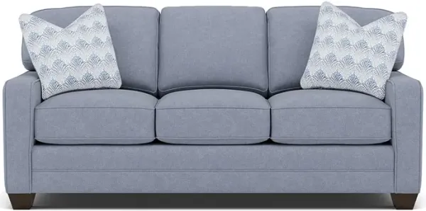 Bentley Track Arm Sofa in Uprise Indigo with Yasmen River pillows