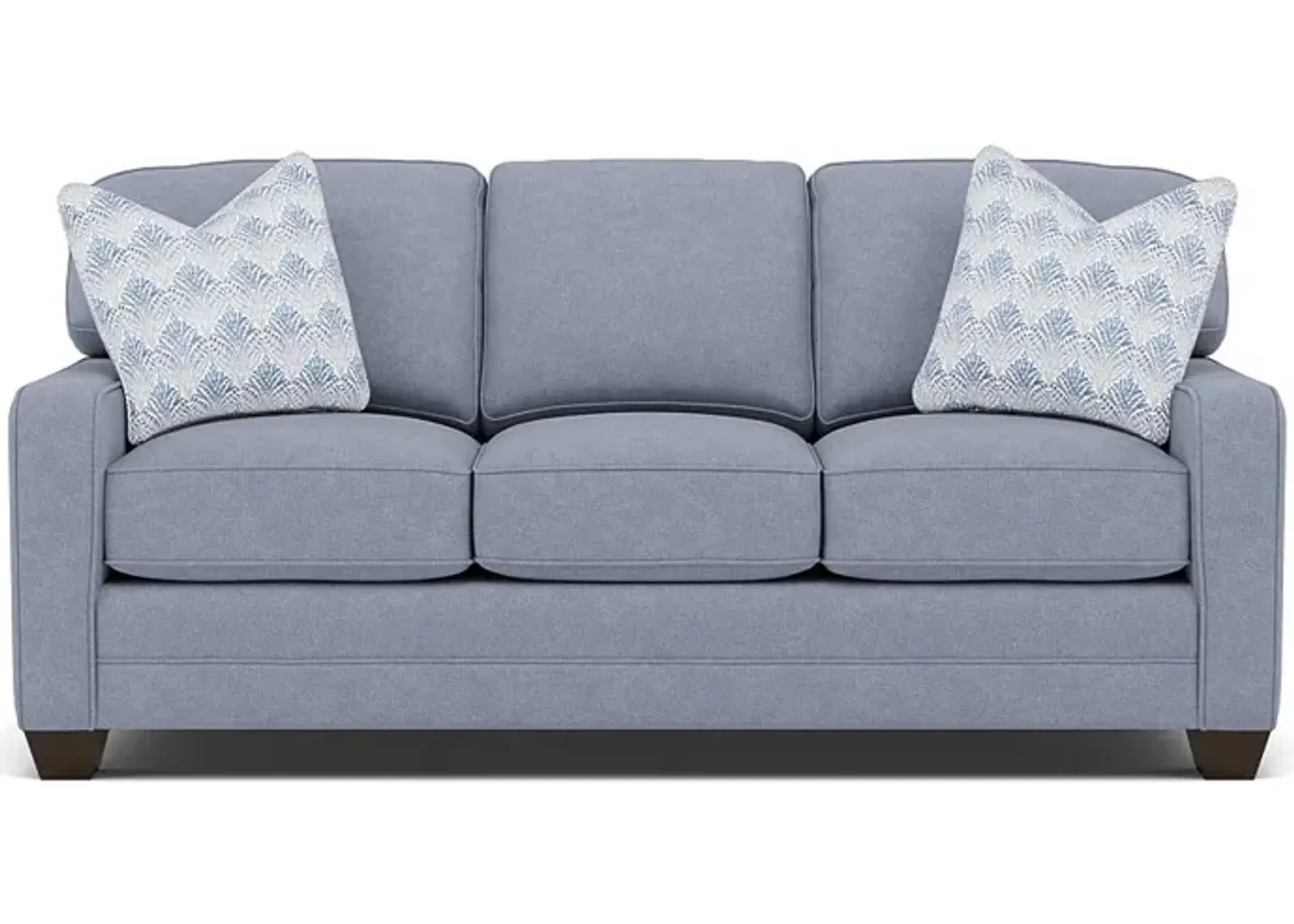 Bentley Track Arm Sofa in Uprise Indigo with Yasmen River pillows