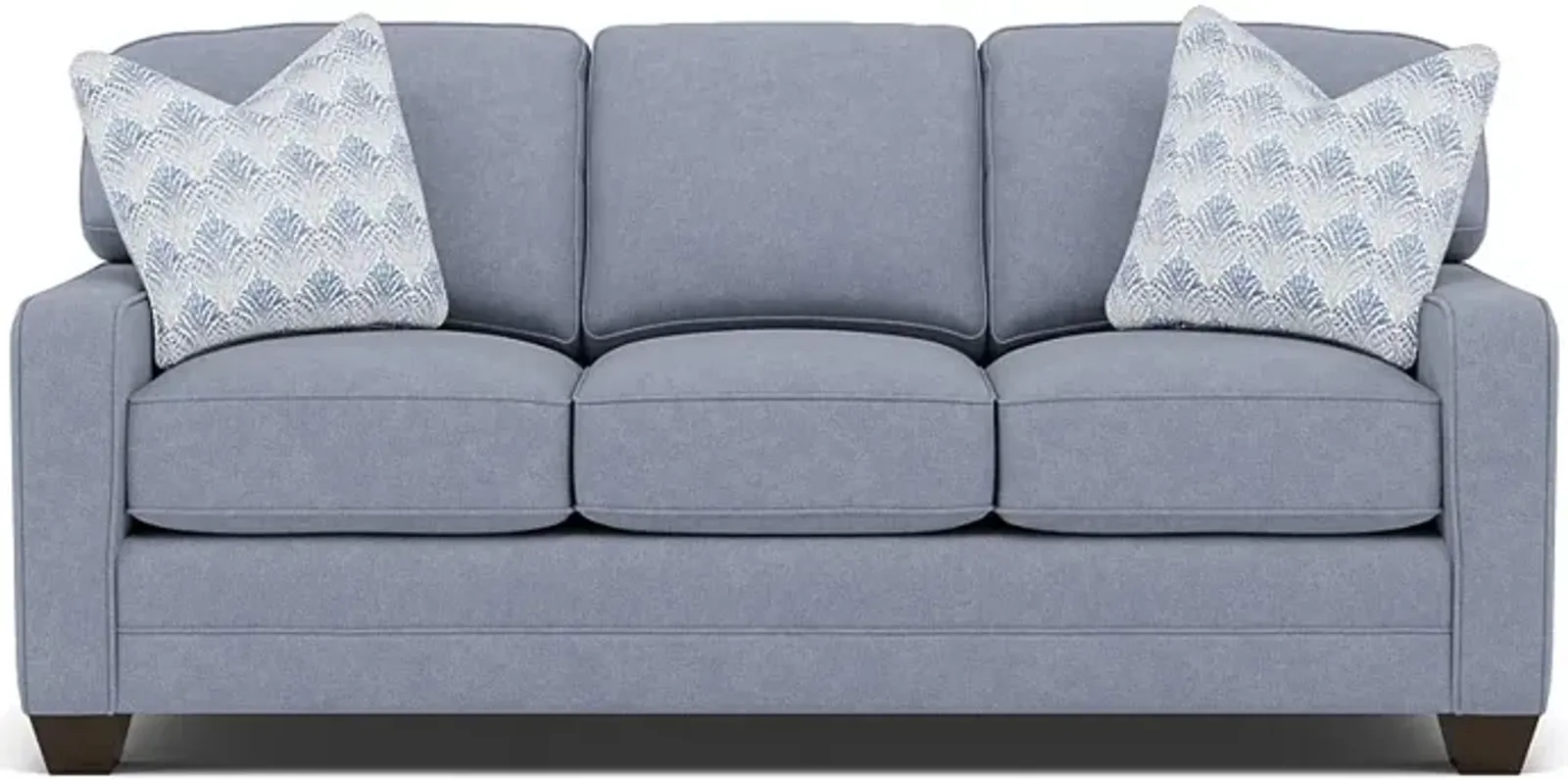 Bentley Track Arm Sofa in Uprise Indigo with Yasmen River pillows