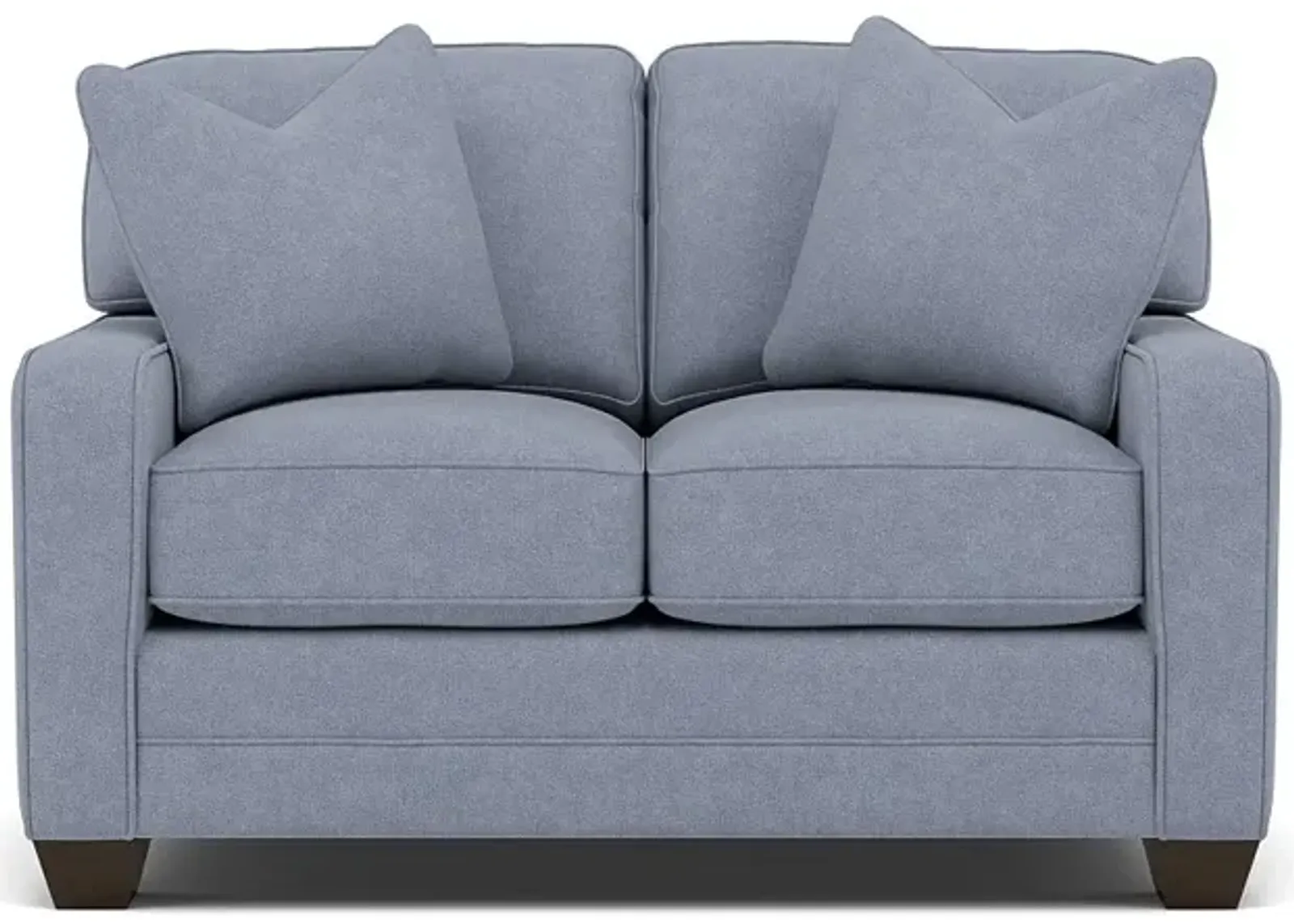 Bentley Track Arm Loveseat in Uprise Indigo with Uprise Indigo Pillows