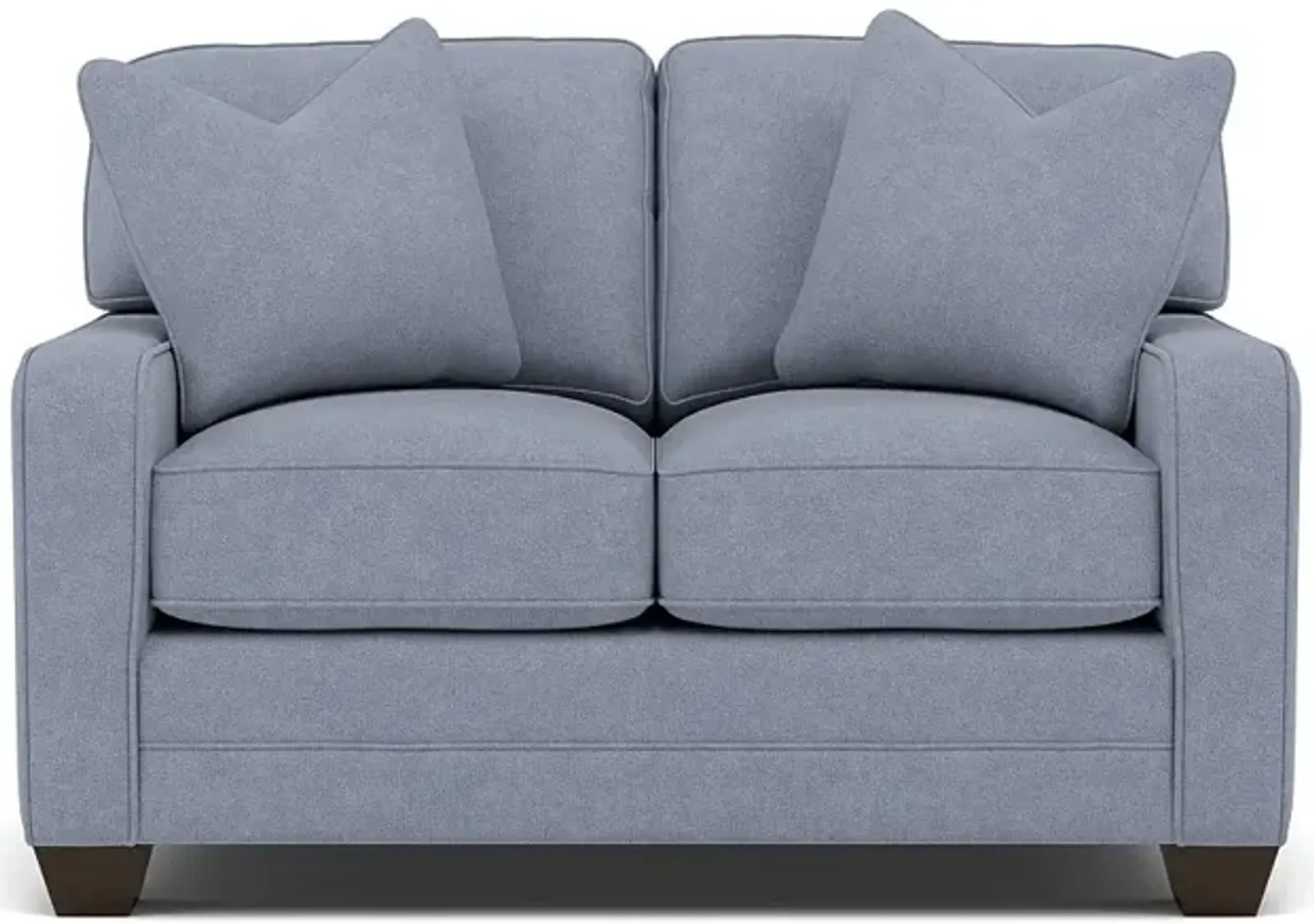 Bentley Track Arm Loveseat in Uprise Indigo with Uprise Indigo Pillows