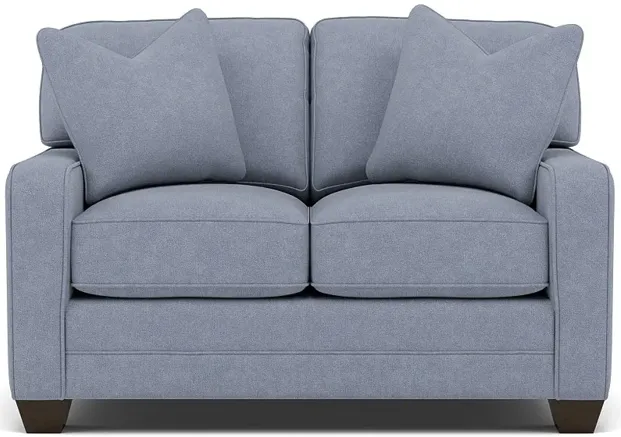 Bentley Track Arm Loveseat in Uprise Indigo with Uprise Indigo Pillows