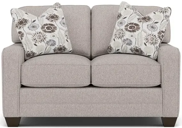 Bentley Track Arm Loveseat in Uprise Mineral with Mahalo Java Pillows