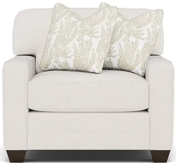 Bentley Track Arm Wide Chair in Uprise Oysterwith Atlantis Hemp Pillows