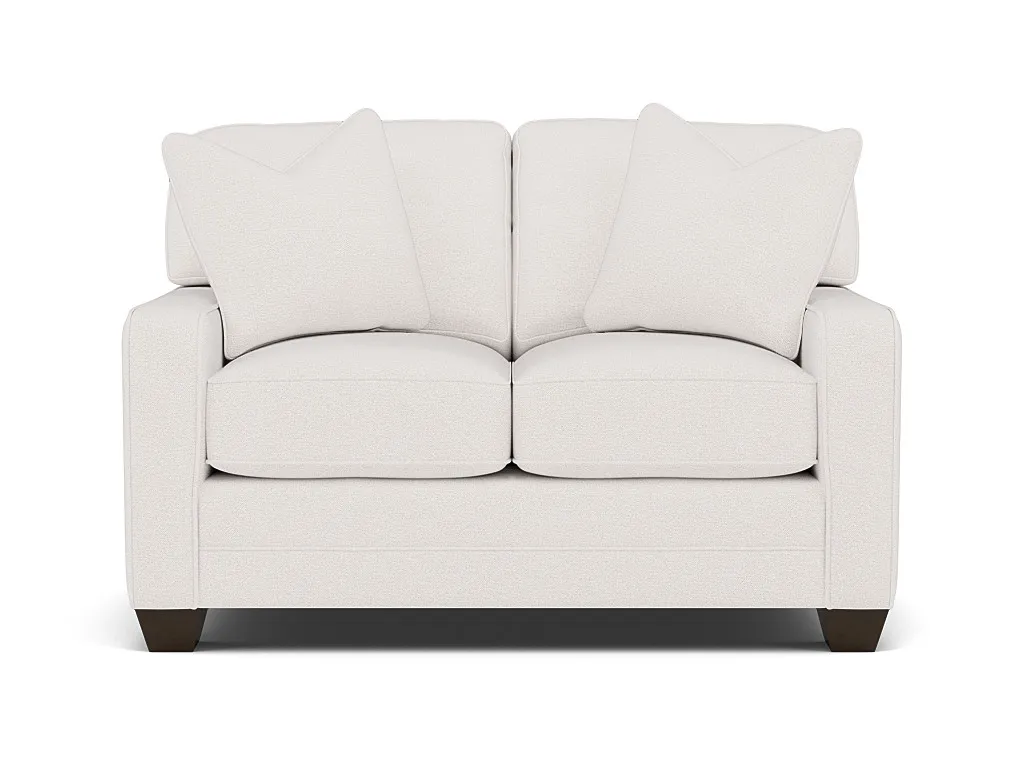 Bentley Track Arm Loveseat in Uprise Oyster with Uprise Oyster Pillows