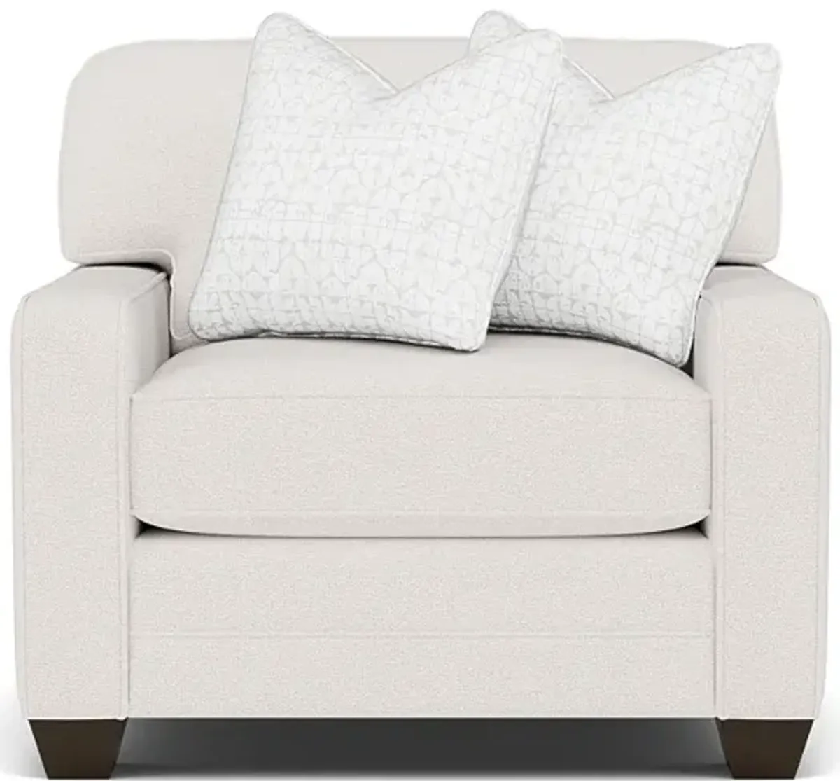 Bentley Track Arm Wide Chair in Uprise Oysterwith Fandom Luna Pillows