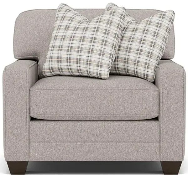 Bentley Track Arm Wide Chair in Uprise Mineralwith Stately Carbon Pillows