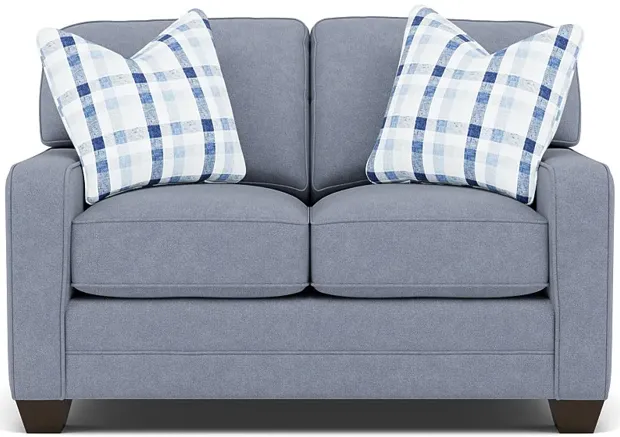 Bentley Track Arm Loveseat in Uprise Indigo with Jazz Twilight Pillows