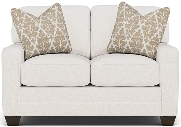 Bentley Track Arm Loveseat in Uprise Oyster with Cheech Latte Pillows