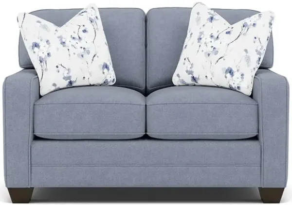 Bentley Track Arm Loveseat in Uprise Indigo with Owensboro River Pillows