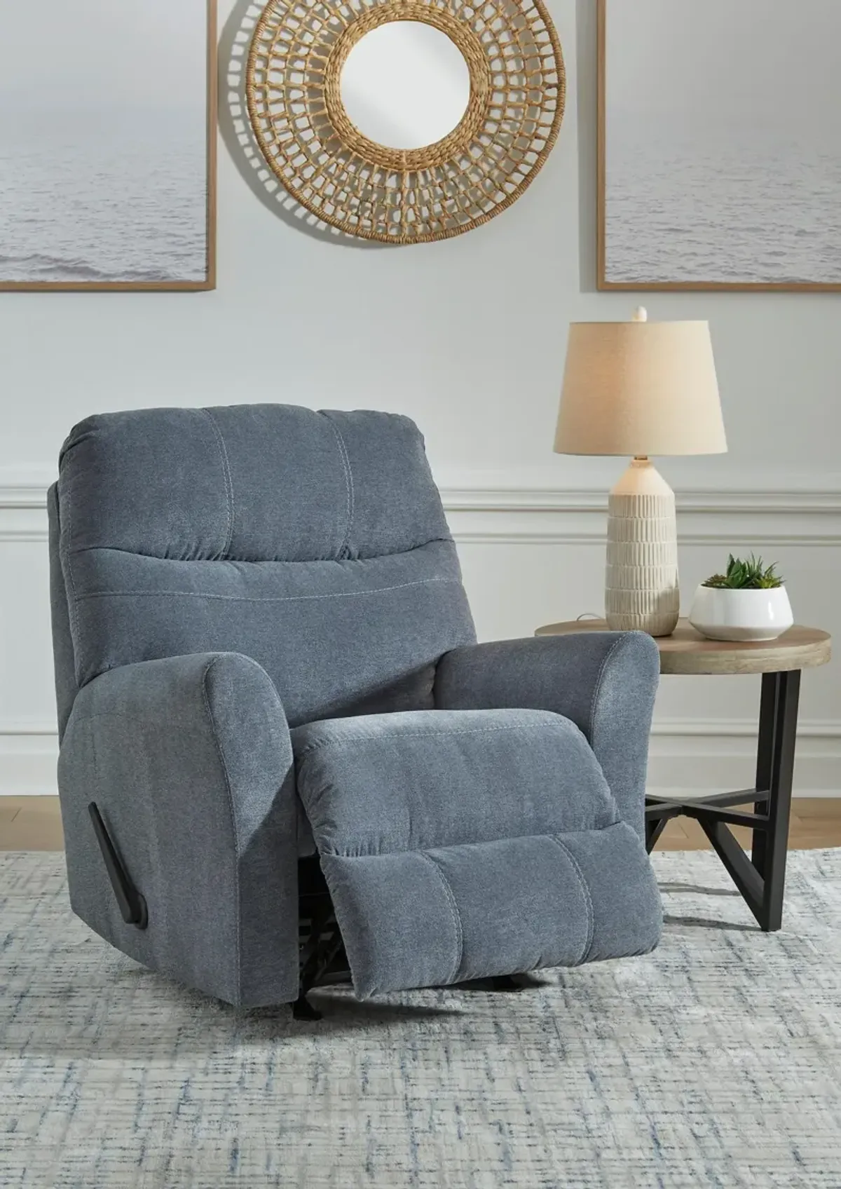 Counsell Rocker Recliner in Denim