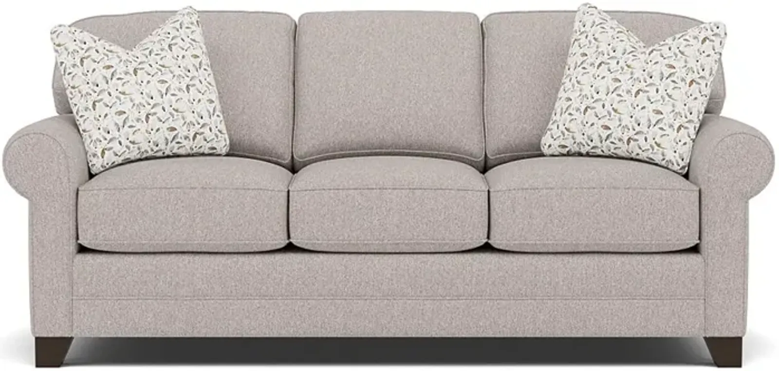 Bentley Sock Arm Sofa in Uprise Mineral with Barner Carbon pillows