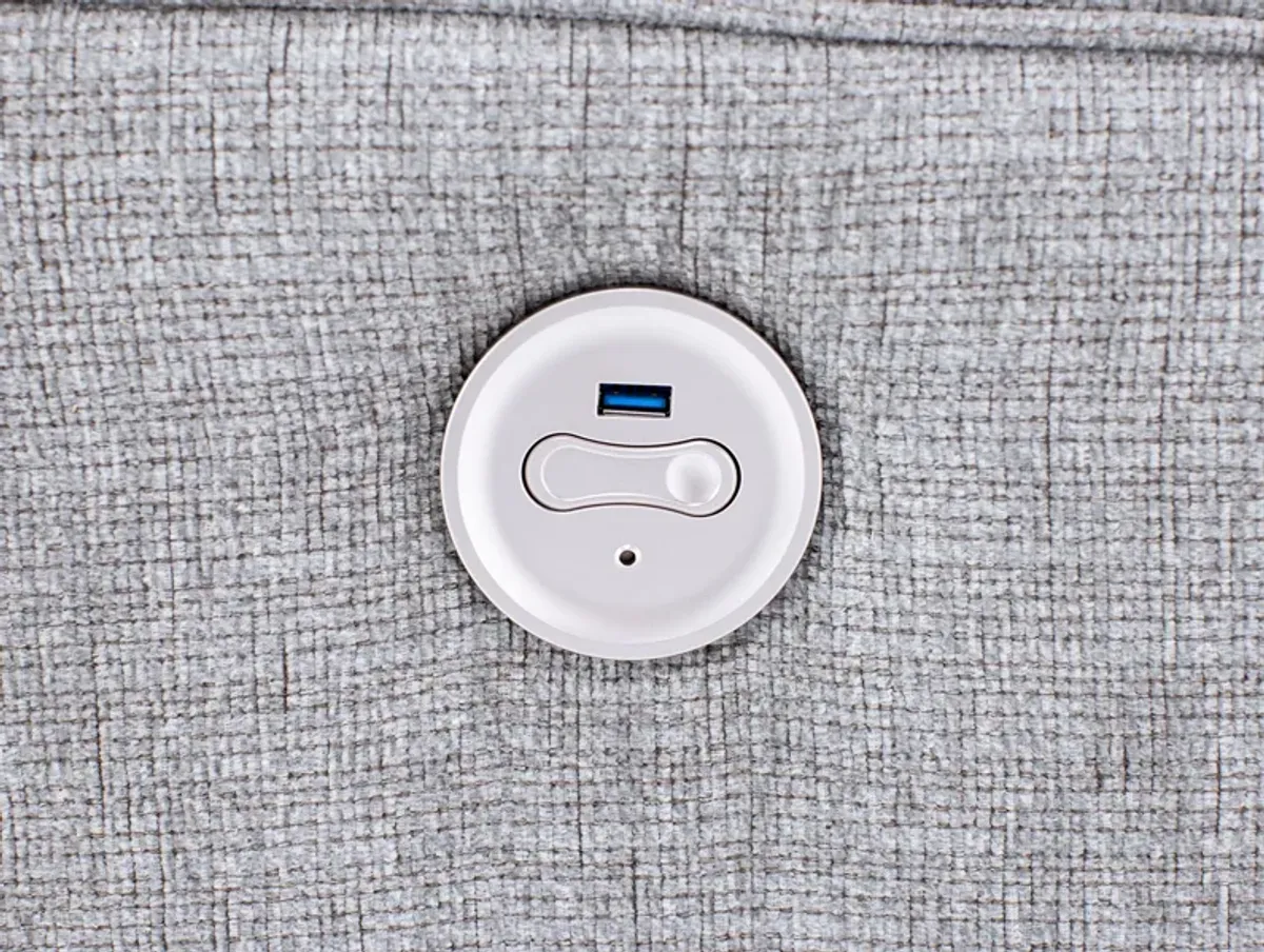 Keaton Power Reclining Console Loveseat in Ash