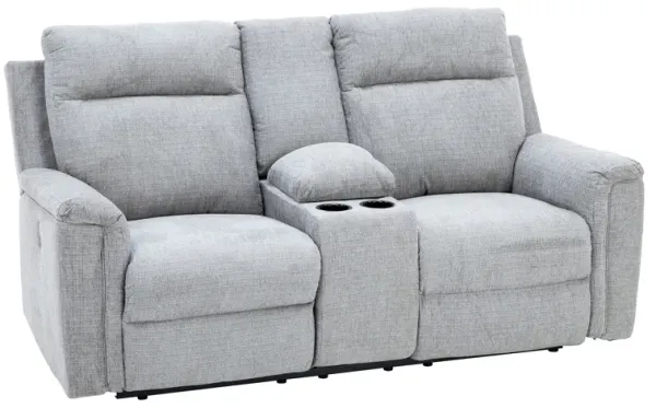Keaton Power Reclining Console Loveseat in Ash