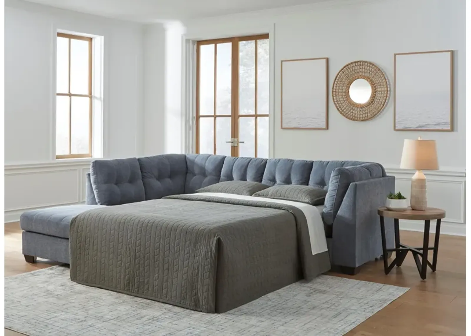 Counsell 2-Pc. Full Sleeper Sectional in Denim