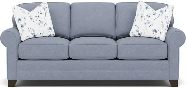 Bentley Sock Arm Sofa in Uprise Indigo with Owensboro River pillows