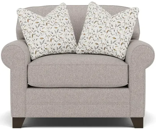 Bentley Sock Arm Wide Chair in Uprise Mineralwith Barner Carbon Pillows