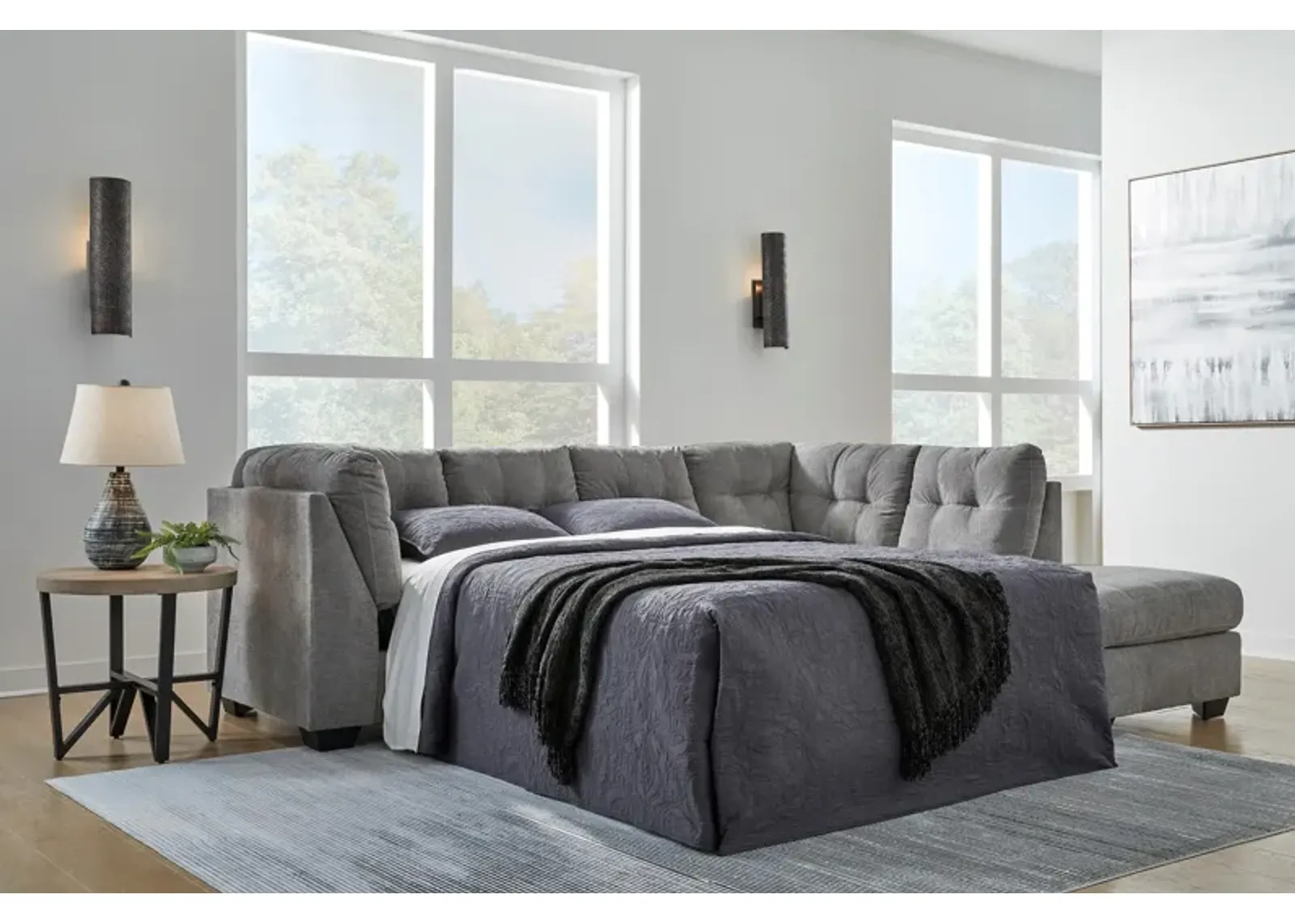 Counsell 2-Pc. Full Sleeper Sectional in Gray