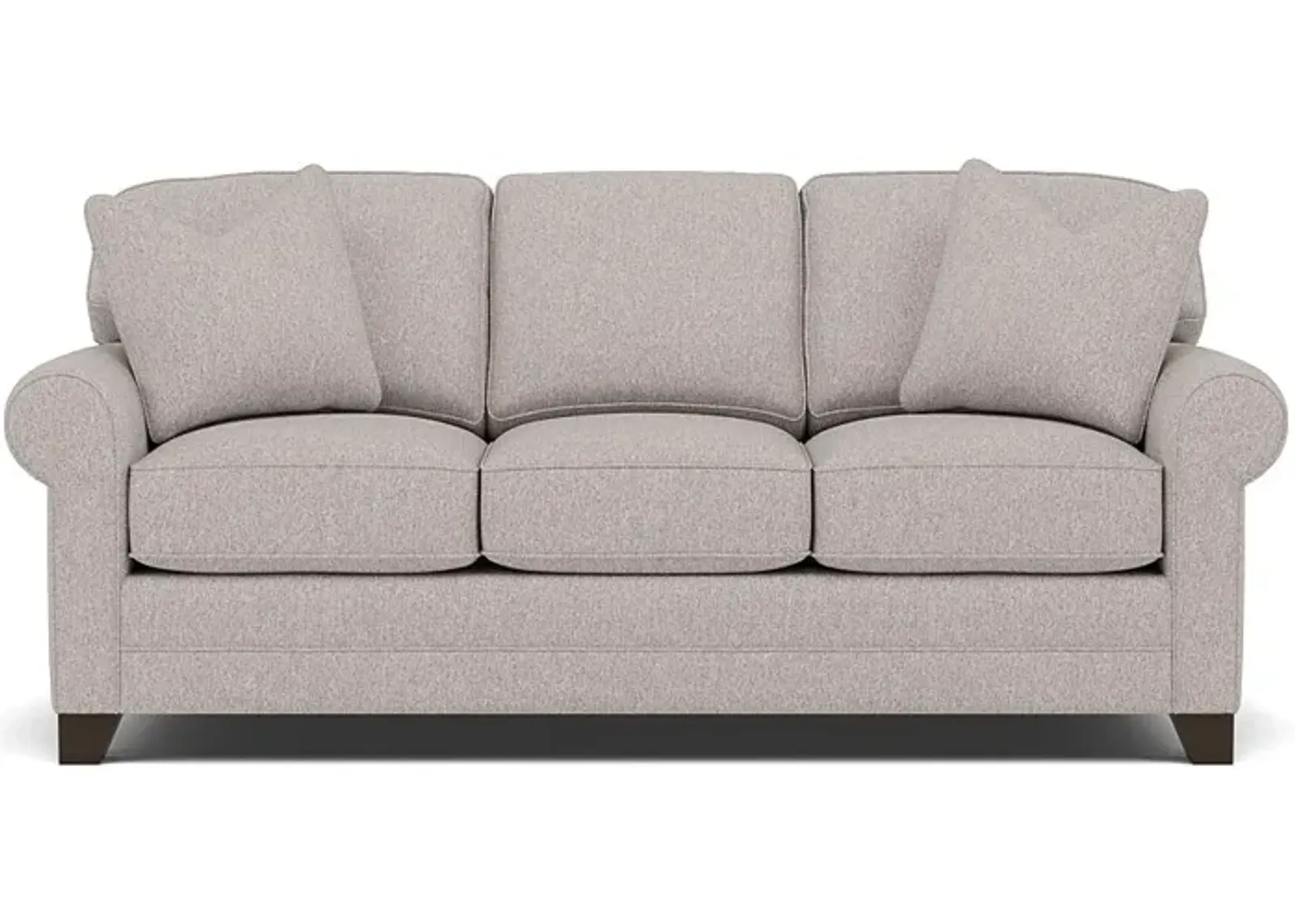 Bentley Sock Arm Sofa in Uprise Mineral with Uprise Mineral pillows