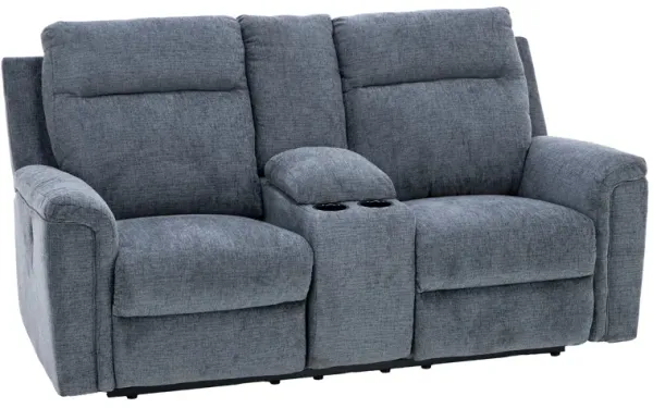 Keaton Power Reclining Console Loveseat in Gravel