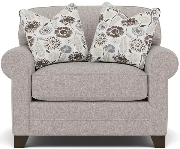 Bentley Sock Arm Wide Chair in Uprise Mineralwith Mahalo Java Pillows