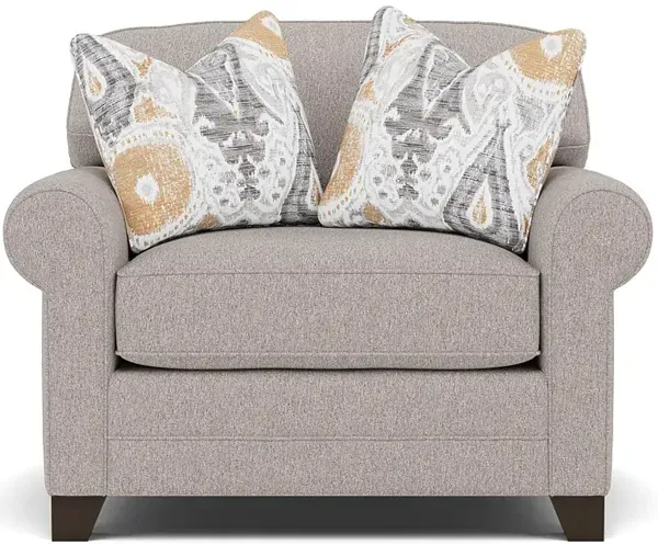 Bentley Sock Arm Wide Chair in Uprise Mineralwith Tottori Turmeric Pillows