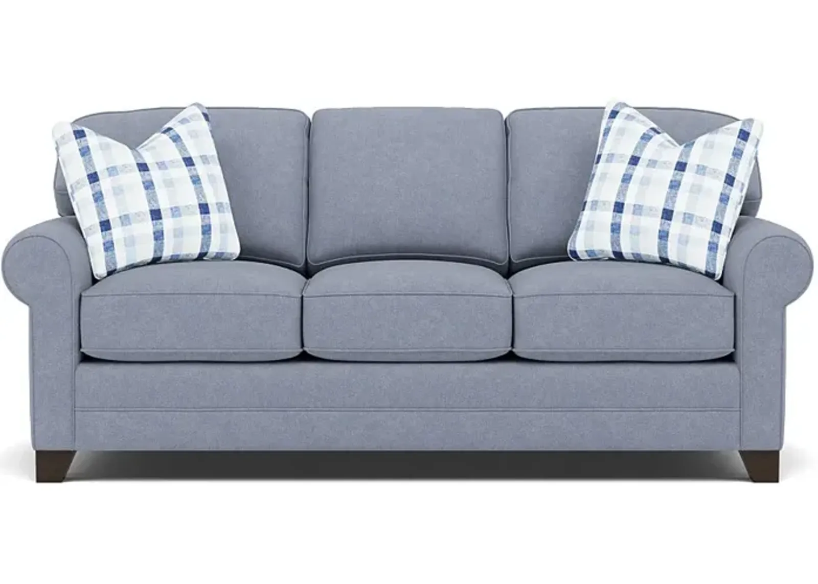 Bentley Sock Arm Sofa in Uprise Indigo with Jazz Twilight pillows