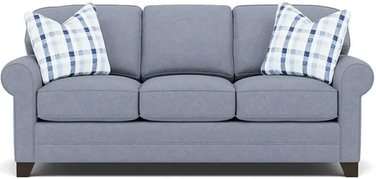 Bentley Sock Arm Sofa in Uprise Indigo with Jazz Twilight pillows