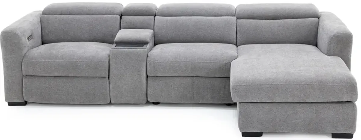 Surround 4-Pc. Fully Loaded Reclining Chaise Sofa With Bluetooth Speakers