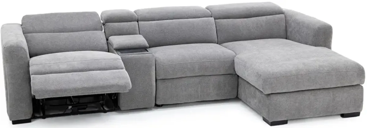 Surround 4-Pc. Fully Loaded Reclining Chaise Sofa With Bluetooth Speakers