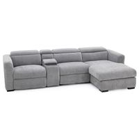Surround 4-Pc. Fully Loaded Reclining Chaise Sofa With Bluetooth Speakers