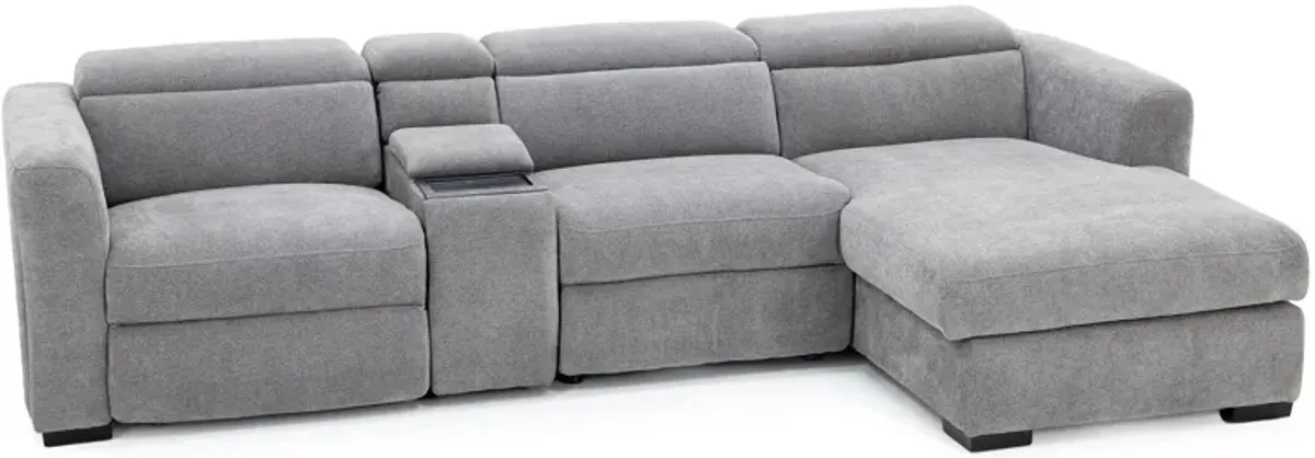 Surround 4-Pc. Fully Loaded Reclining Chaise Sofa With Bluetooth Speakers