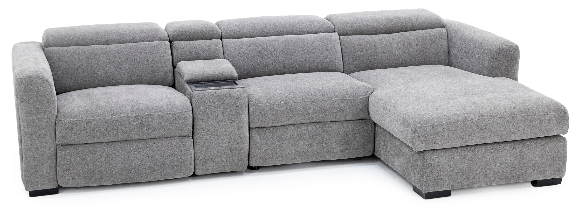 Surround 4-Pc. Fully Loaded Reclining Chaise Sofa With Bluetooth Speakers