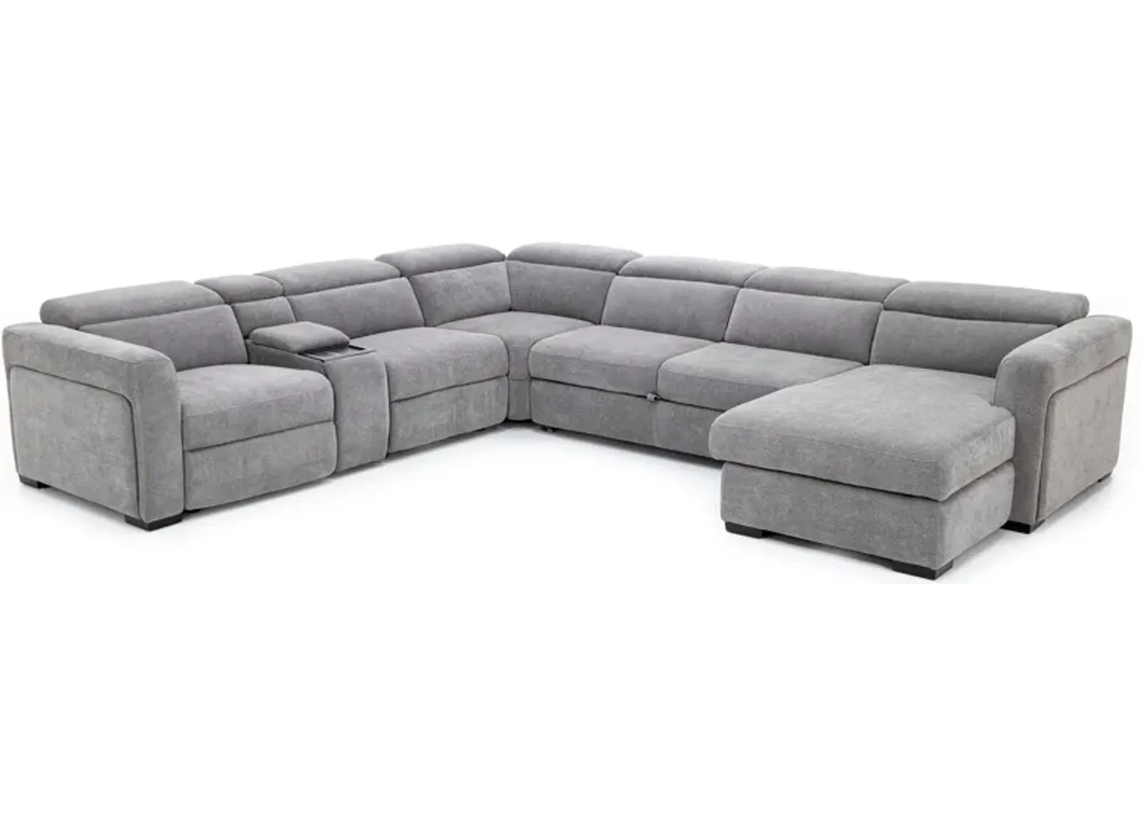 Surround 6-Pc. Fully Loaded Reclining Sectional With Sleeper And Bluetooth Speakers