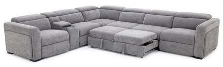 Surround 6-Pc. Fully Loaded Reclining Sectional With Sleeper And Bluetooth Speakers