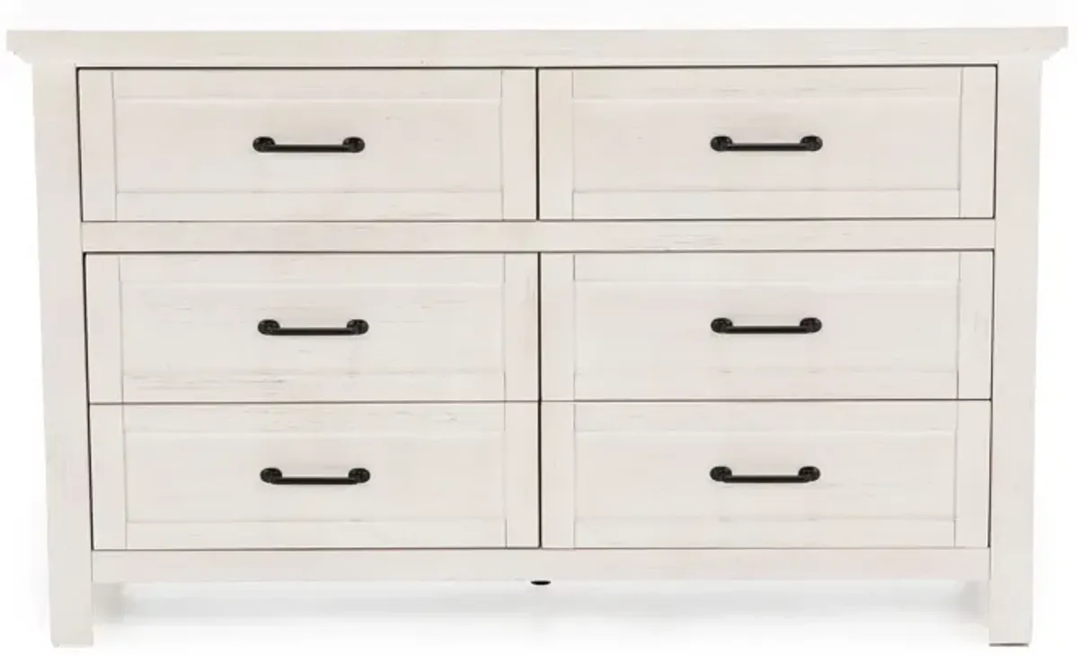 Titan White 6 Drw Dresser